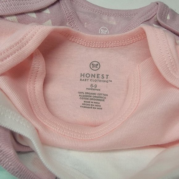 Honest baby long sleeve butterfly body suit 6-9 month girl 4pc set, Nwt 4 pack - Picture 6 of 6